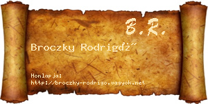Broczky Rodrigó névjegykártya
